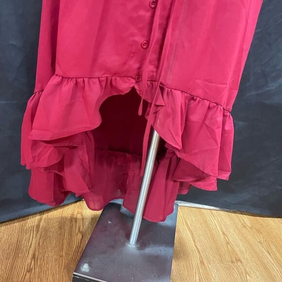 Maroon ruffle dress - Picture 5 of 10